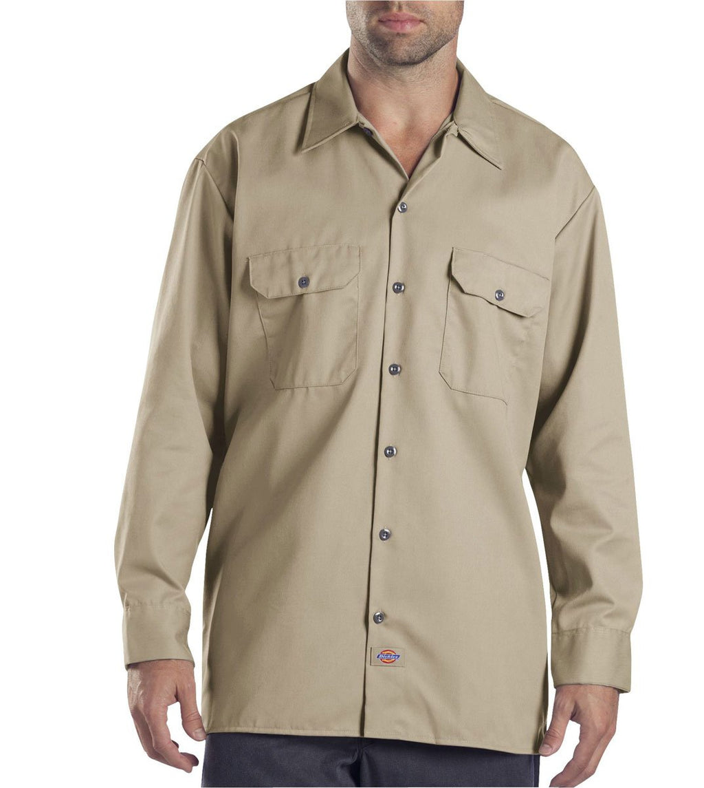 Dickies mens Long-sleeve work utility button down shirts, Desert Sand, XX-Large US