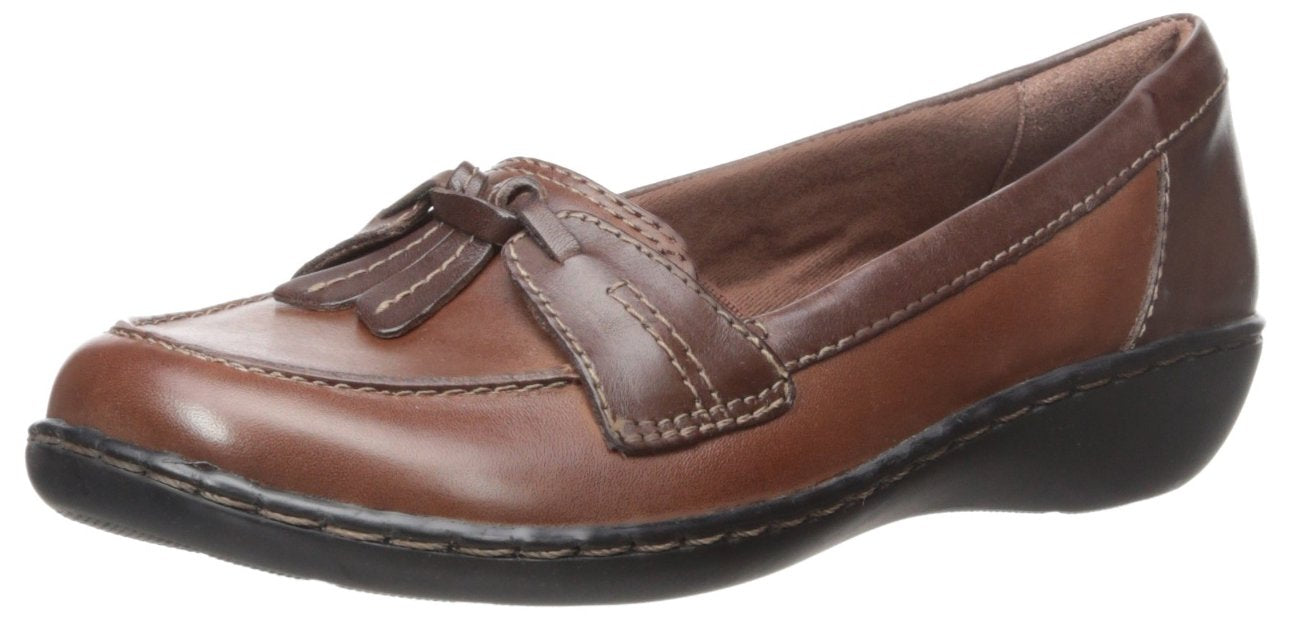 clarks Womens Ashland Bubble Slip-On Loafer, BrownBlack, 75 M US