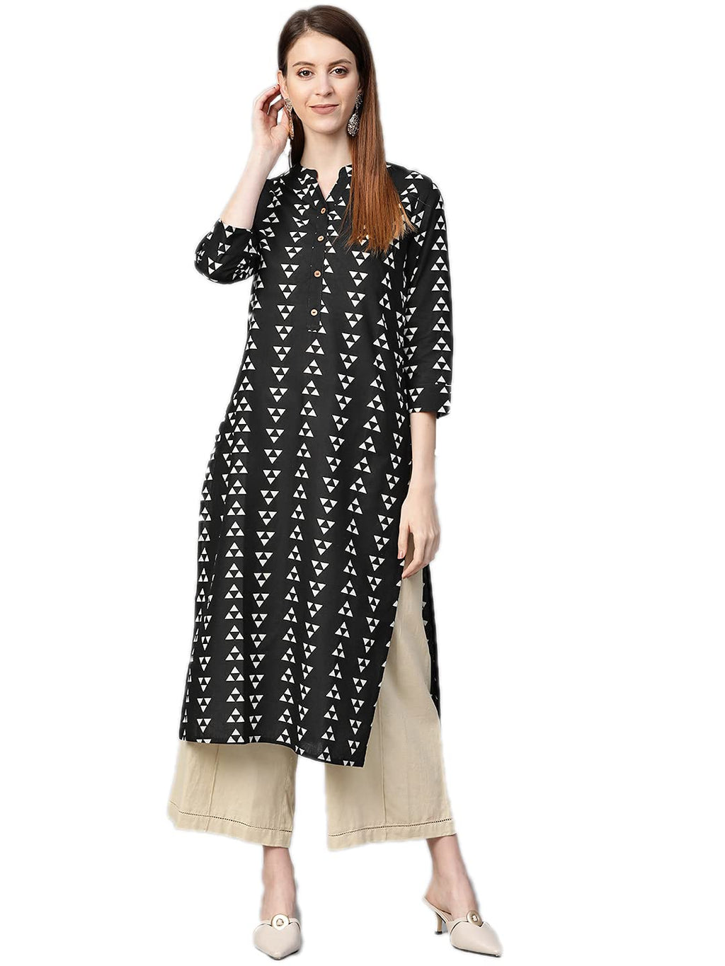 Varanga Women'S Cotton Kurta Set (Nv_Srk5000160-S_Black_S)