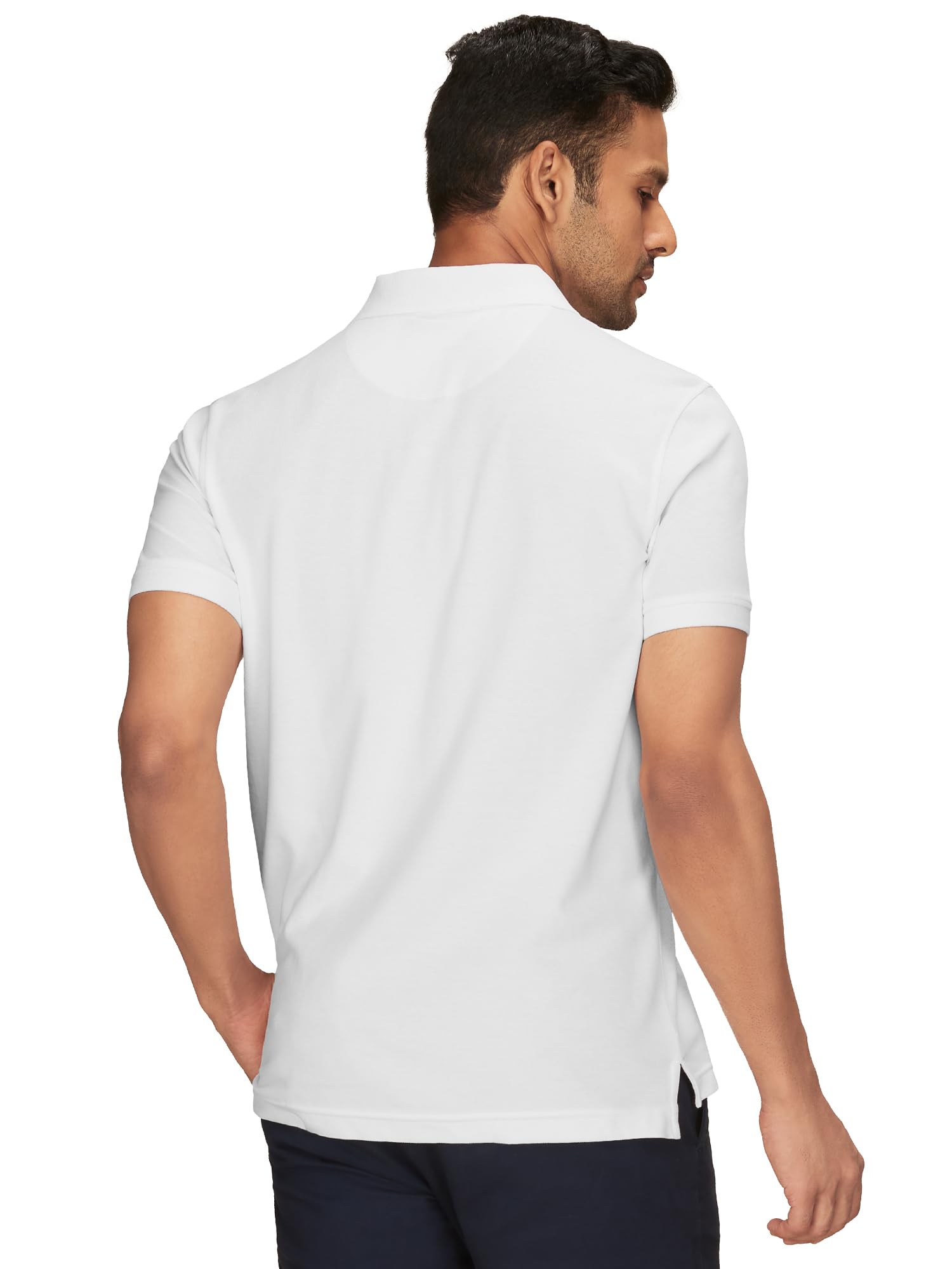 XYXX Mens Solid Regular Fit Shirt (XY_CR14_Polo Tshirt_1_White