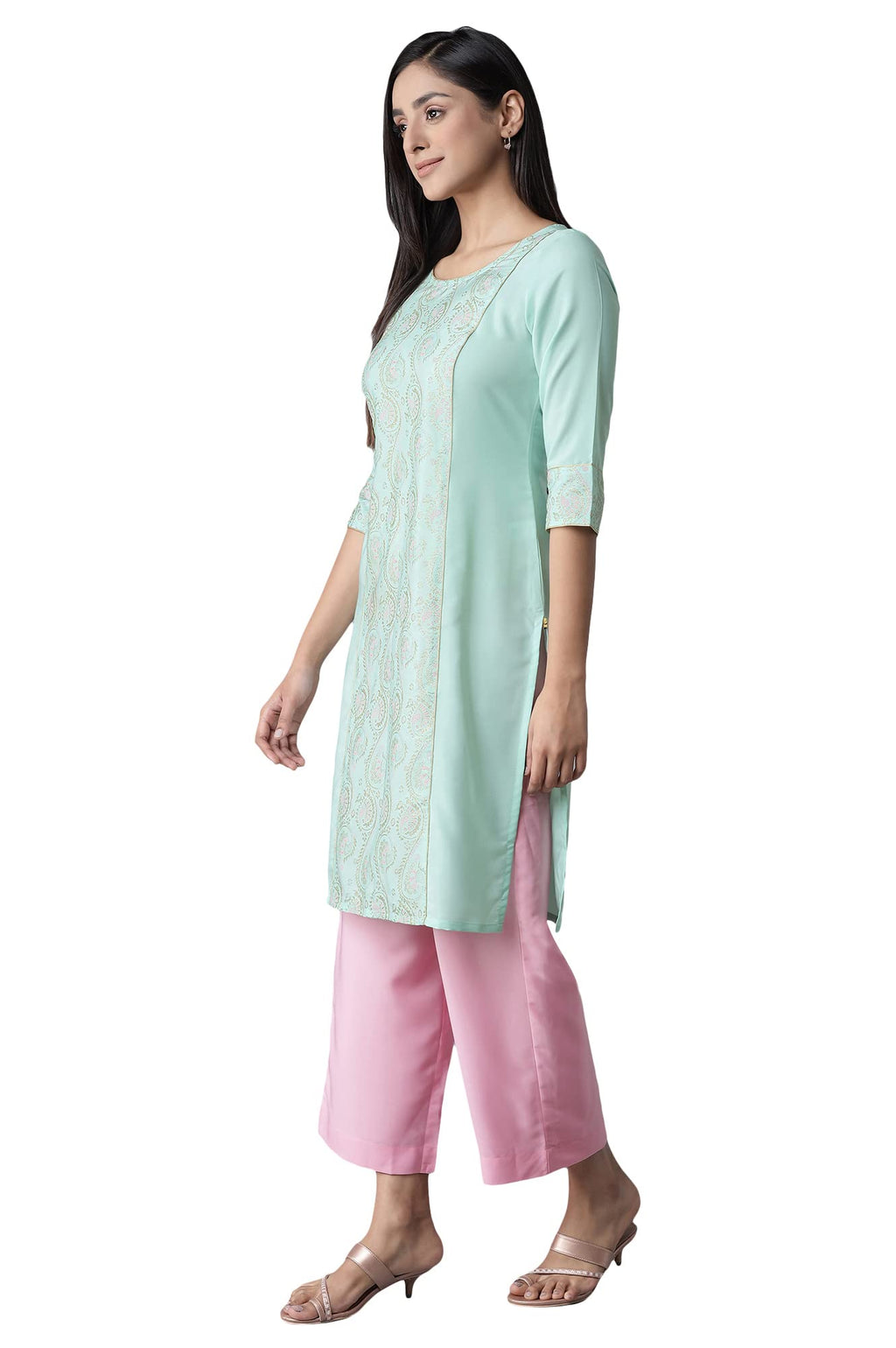 Aurelia Women'S Polyester Kurta-Straight Culotte