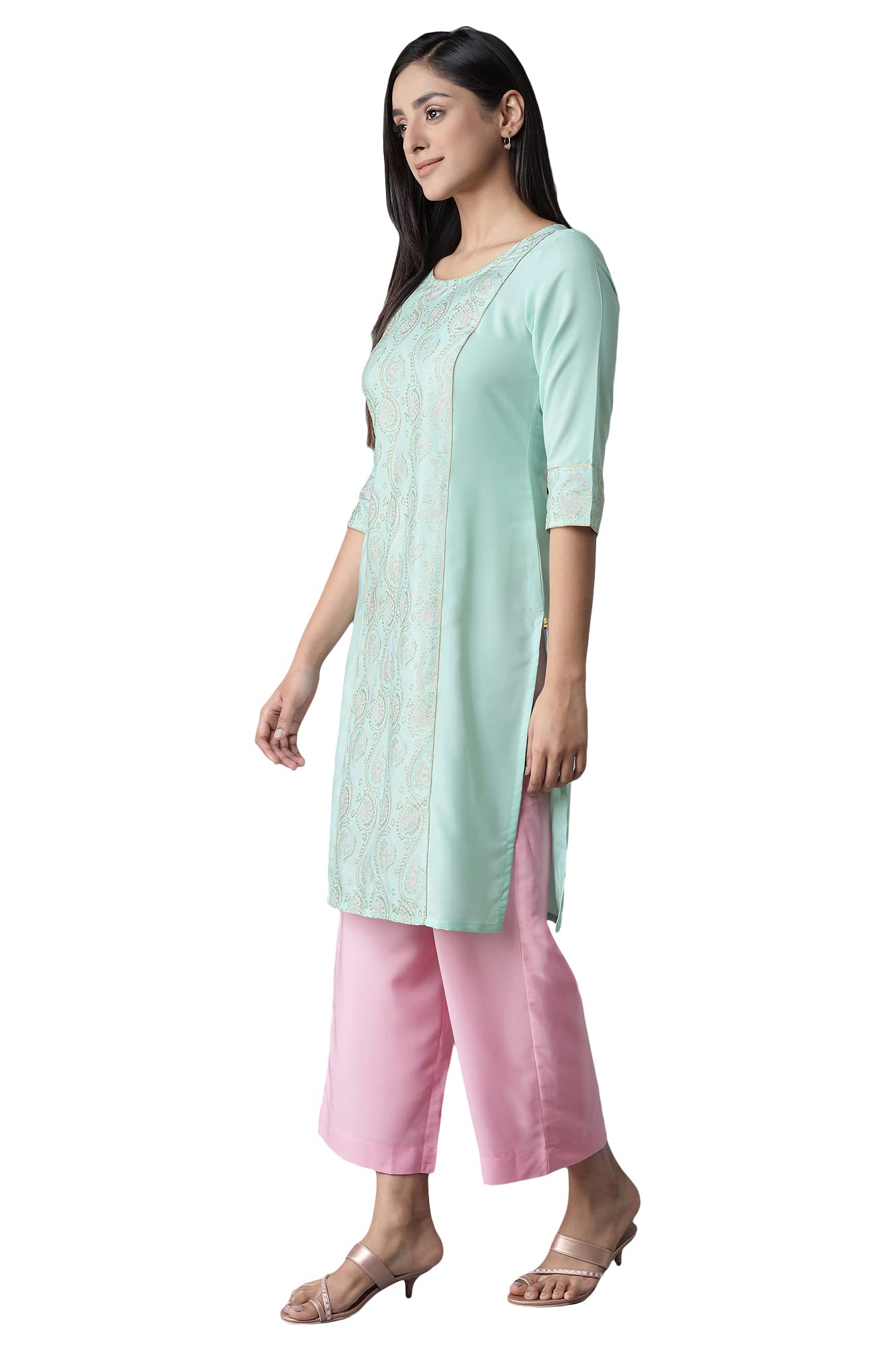 Aurelia Women'S Polyester Kurta-Straight Culotte