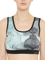 Clovia Womens Polyester Lightly Padded Wire Free Sports Bra (BR2069A18L_White_L)