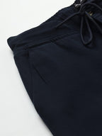 Dennis Lingo Slim Fit Solid Navy Chino for Men