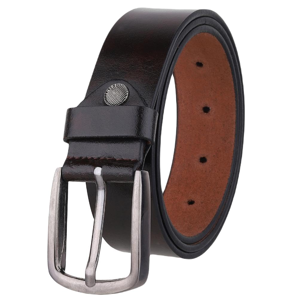 Sunshopping Genuine Leather Belt For Men | Handmade Pin Buckle Belt Perfect For Formal And Casual Wear | Adjustable Free Size Fi 32