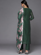 Varanga Women'S Floral, Geometric, Polka Dot Green Fashion Vest