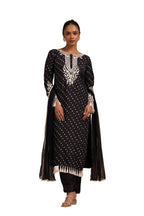Soch Women Russian Silk Bandhani Print Suit Set with Tassels
