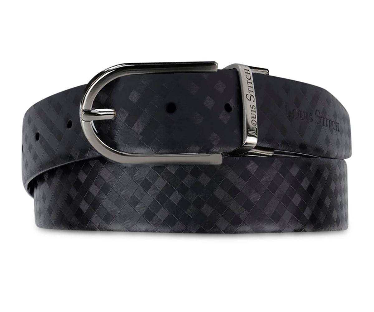 Louis Stitch MenS Spanish Leather Reversible Belt 1.25 Inch (35Mm) Handcrafted Formal Waist Strap With Gunmetal Buckle Belt For 44