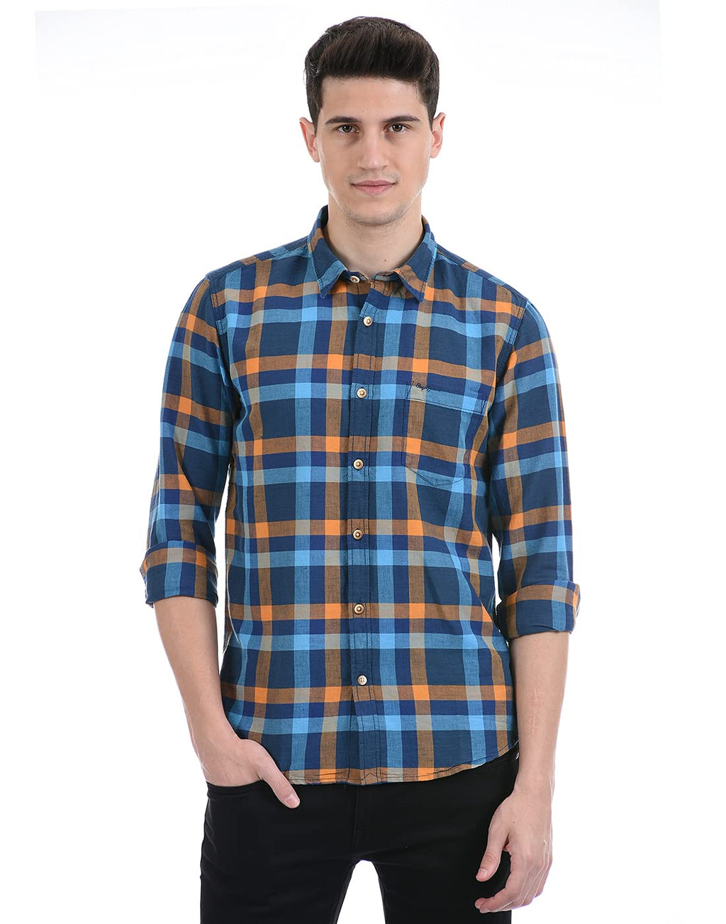Pepe Jeans MenS Checkered Regular Shirt (Pm307170_Navy Xxl)