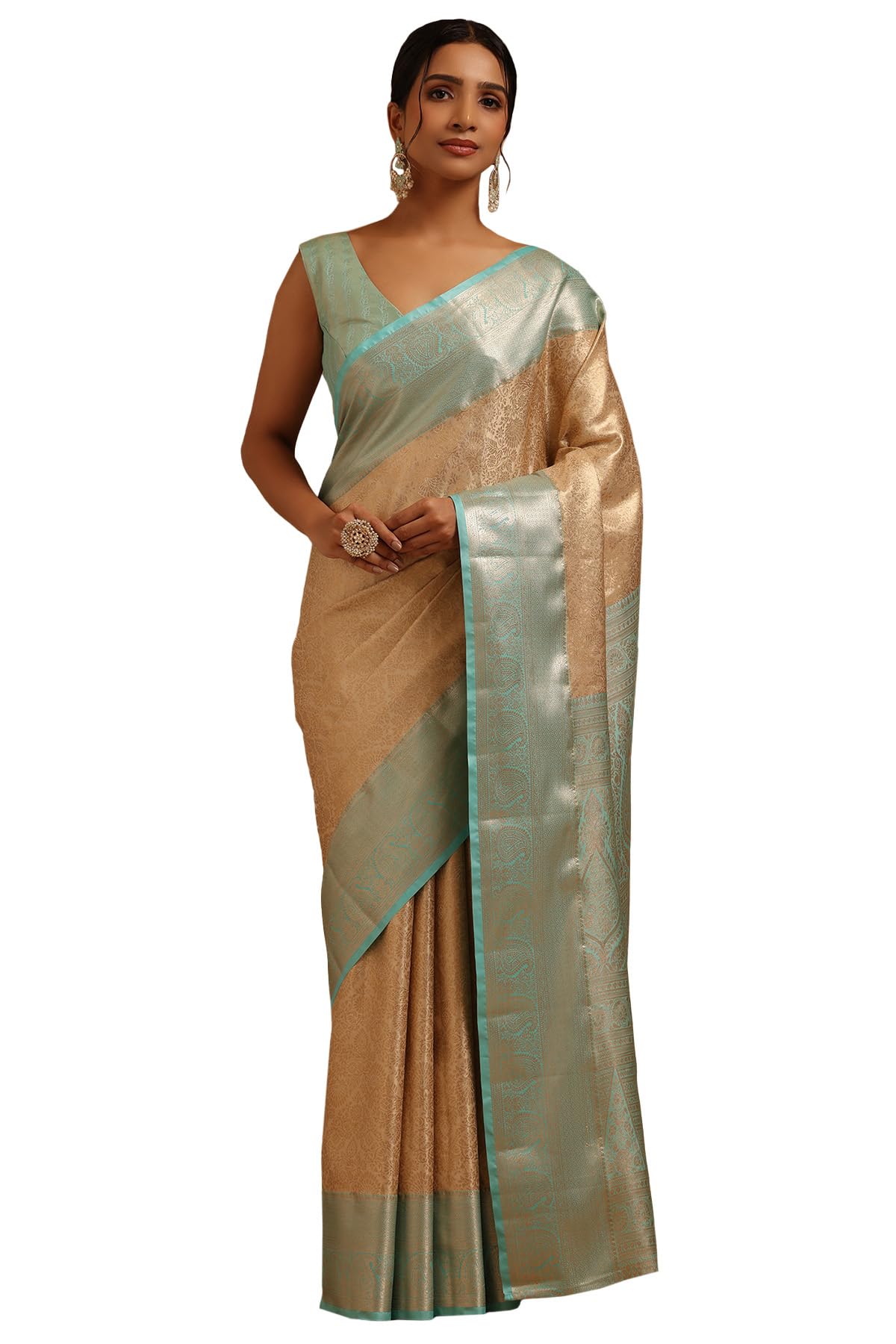 Soch Women Silk Blend Zari Woven Saree