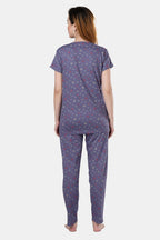 Fabme WomenS Purple Maternity Top And Pyjama Set