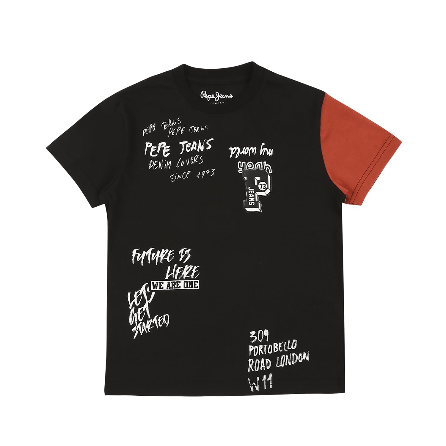 Pepe Jeans BoyS Graphic Loose Fit T-Shirt (Pb503579_Black 10)