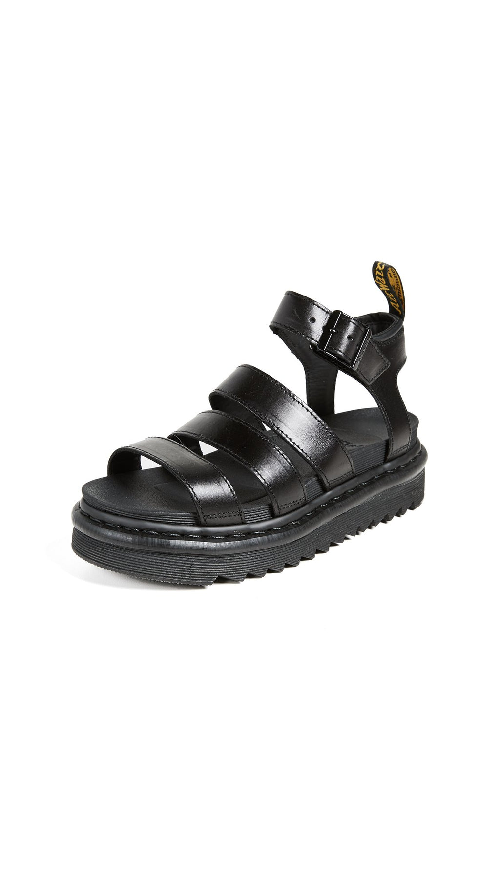 Dr. Martens Women's Blaire Fisherman Sandal, Black Brando Leather,