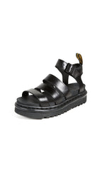 Dr. Martens Women's Blaire Fisherman Sandal, Black Brando Leather,