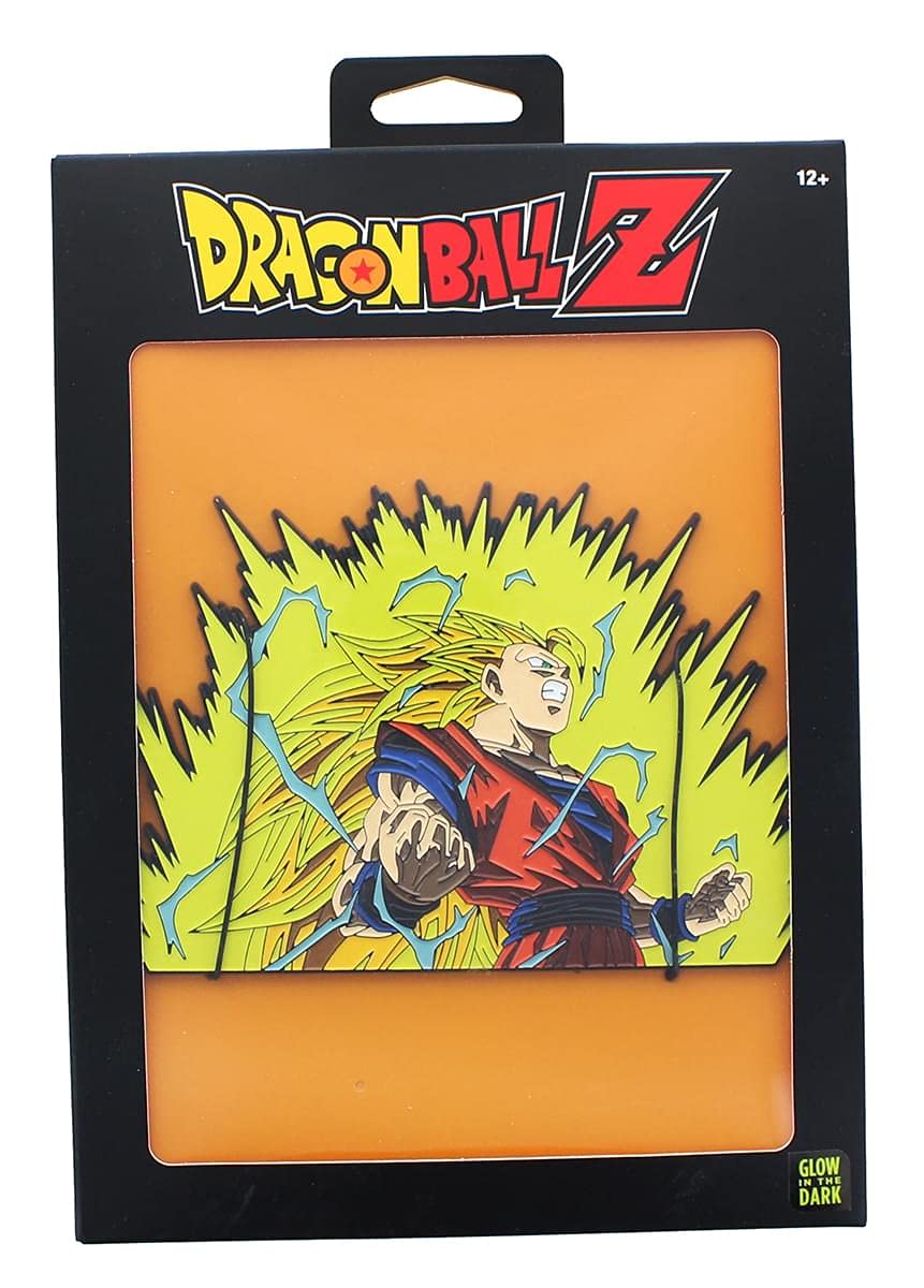 sOne LLC, Dragon Ball Z 5.5 Inch Magnetic Pin Super Saiyan Goku, Yellow