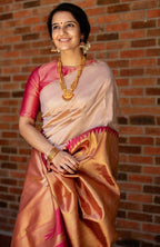 Flosive Ayn WomenS Present Banarasi Soft Lichi Silk Saree Krishna Jacquard Rich Pallu Design Work Zari Woven Kanjivaram Silk St