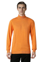 Louis Philippe MenS Cotton Turtle Neck Sweater (Lpswmrgfo35314_Orange