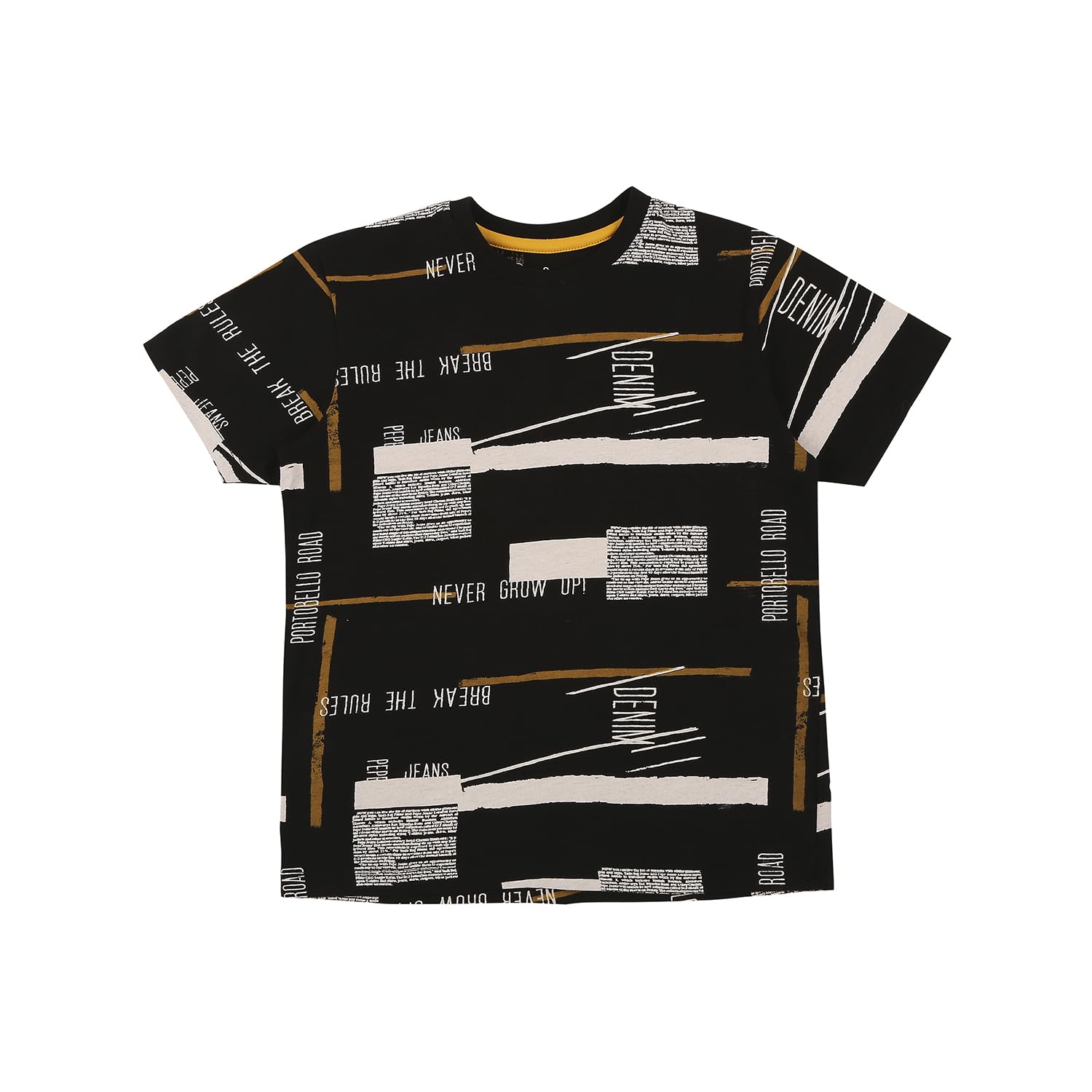 Pepe Jeans Printed Jersey Crew Neck Boys T-Shirt (Black, 8 To 10 Years)