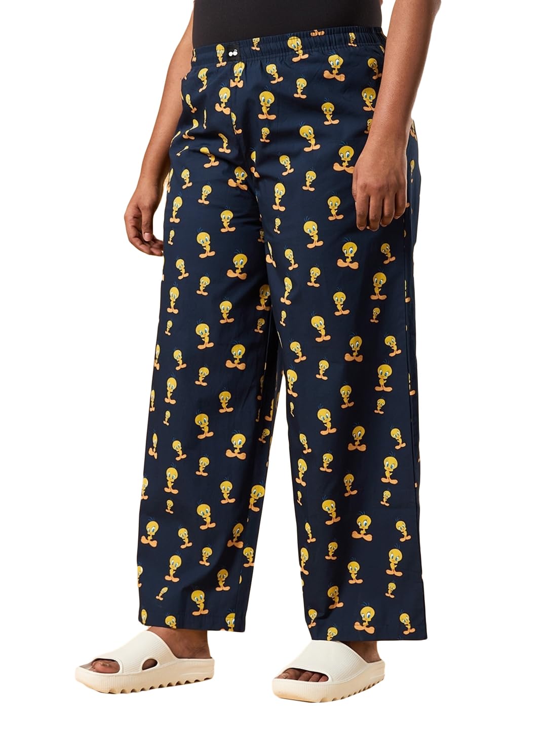 Bewakoof Womens All Over Printed Oversized Fit Cotton Plus Size Pyjama_604947_Blue_5XL