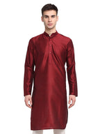 Jompers Mens Dupion Silk Solid Regular Kurta