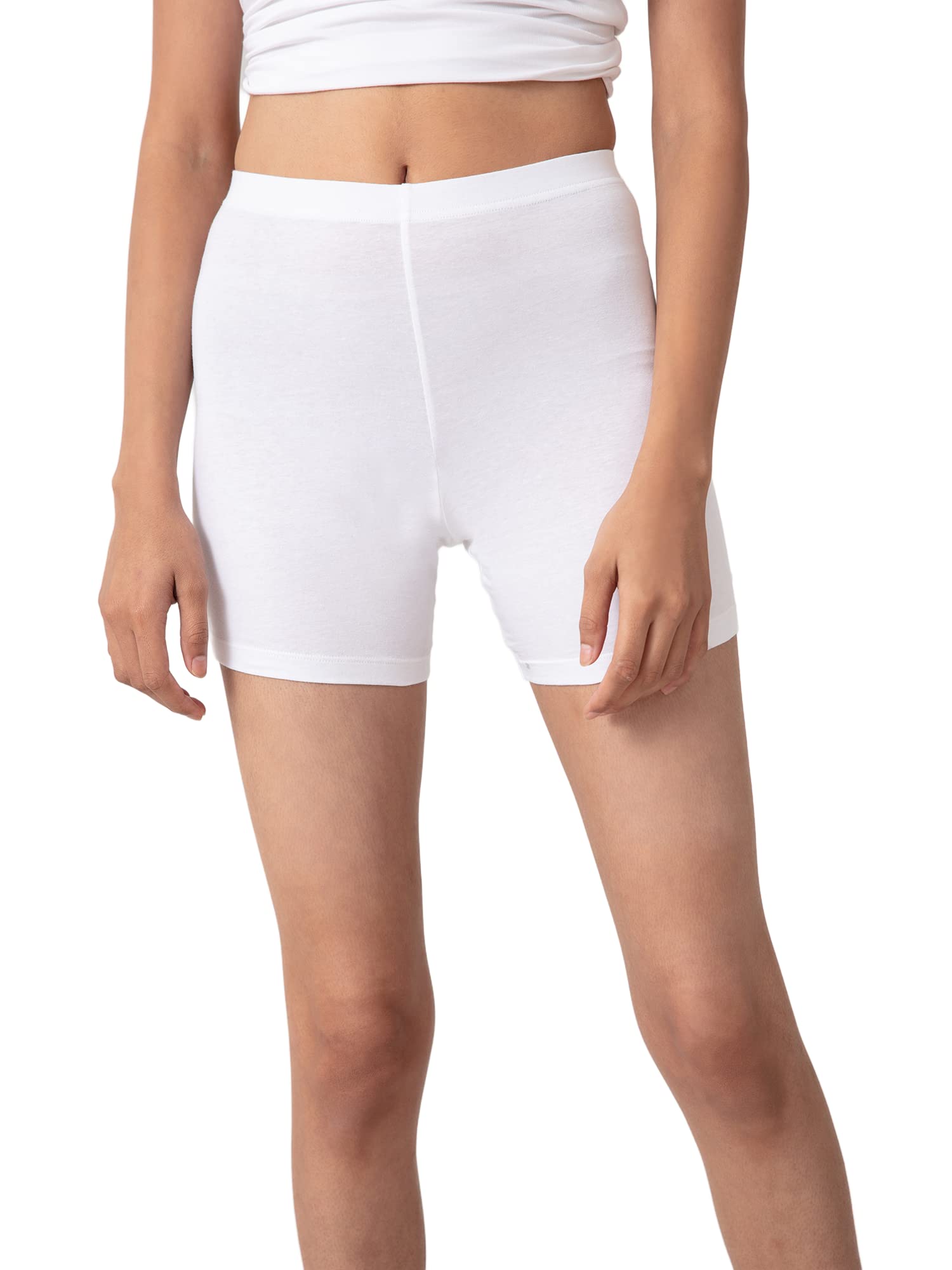 Nykd (Nyp083 Cotton Stretchable Cycling Shorts For Women | High Waist Shorties With Full Coverage & Concealed Waistband | Ideal 