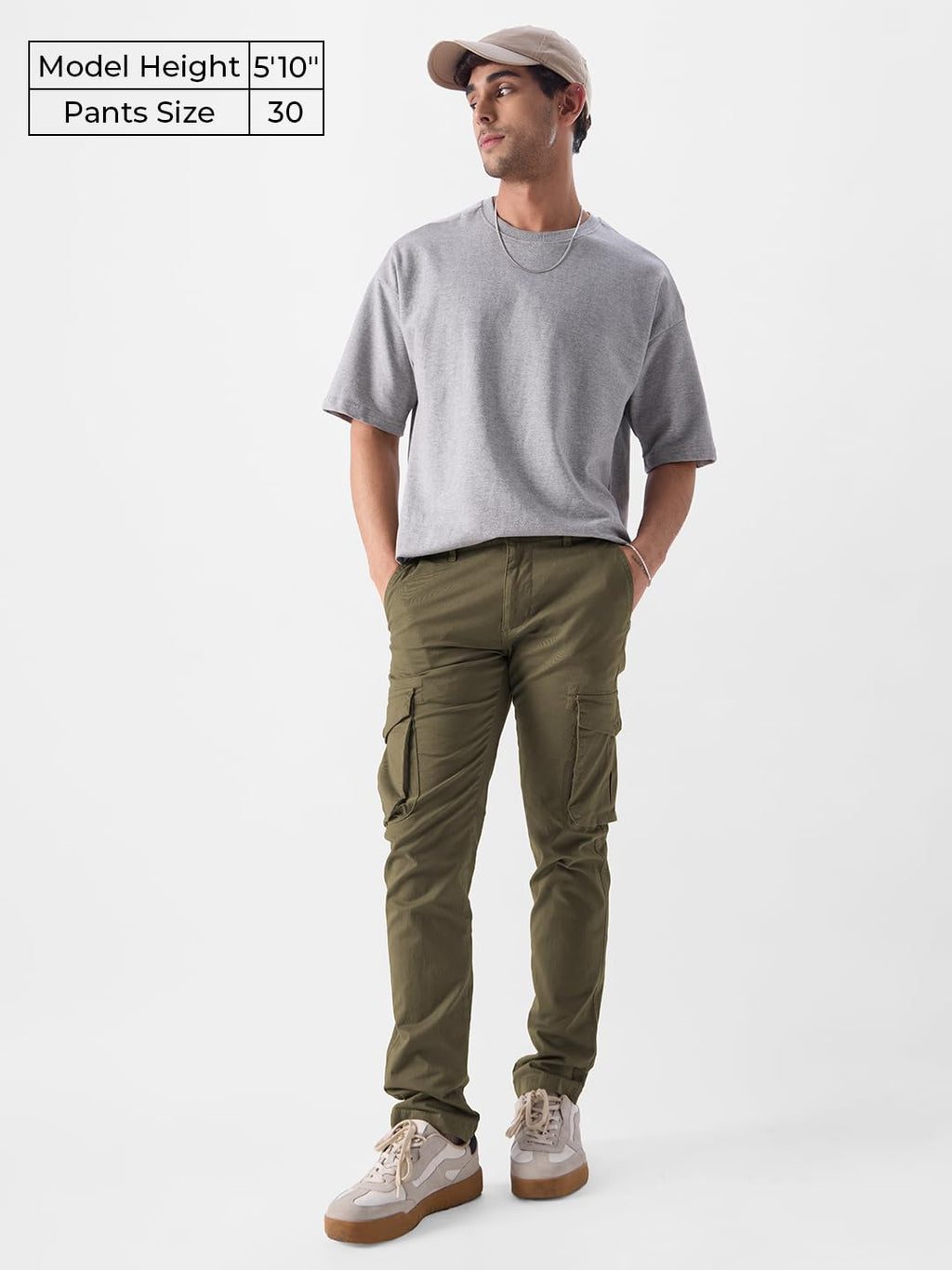 The Souled Store Solids: Light Olive Mens and Boys Cotton and Elastane Brown Color Men Cargo Pants Men Joggers Trousers Bottoms