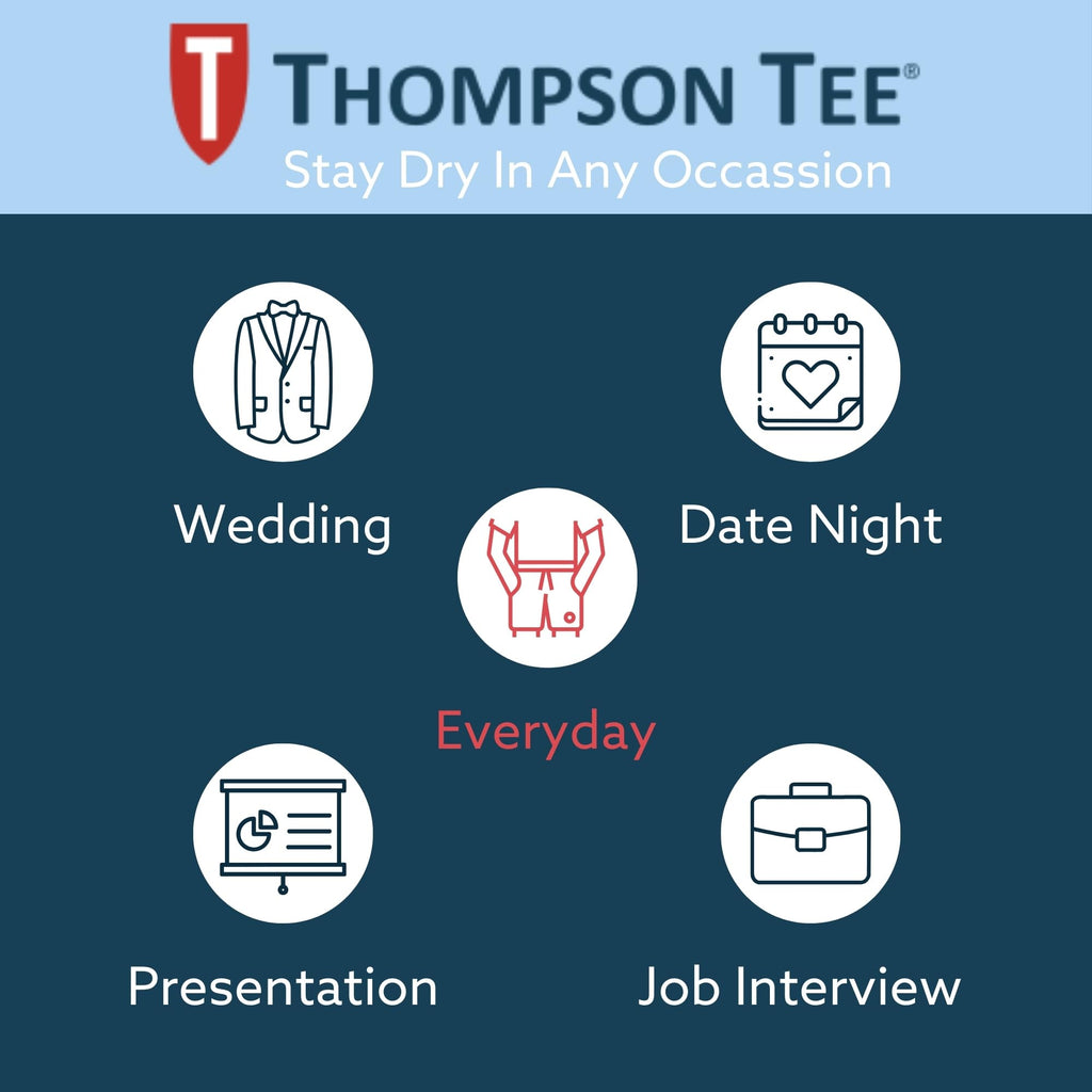 Men's Sweatproof Undershirt | V Neck T-Shirt with Underarm Sweat Pads | Slim Fit | Aluminum-Free Alternative | White | X-Large