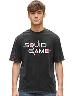 Bewakoof Official Squid Game Merchandise Squid Game Mens Graphic Print Oversized Fit Half Sleeve Round Neck Cotton Jersey T-Shi
