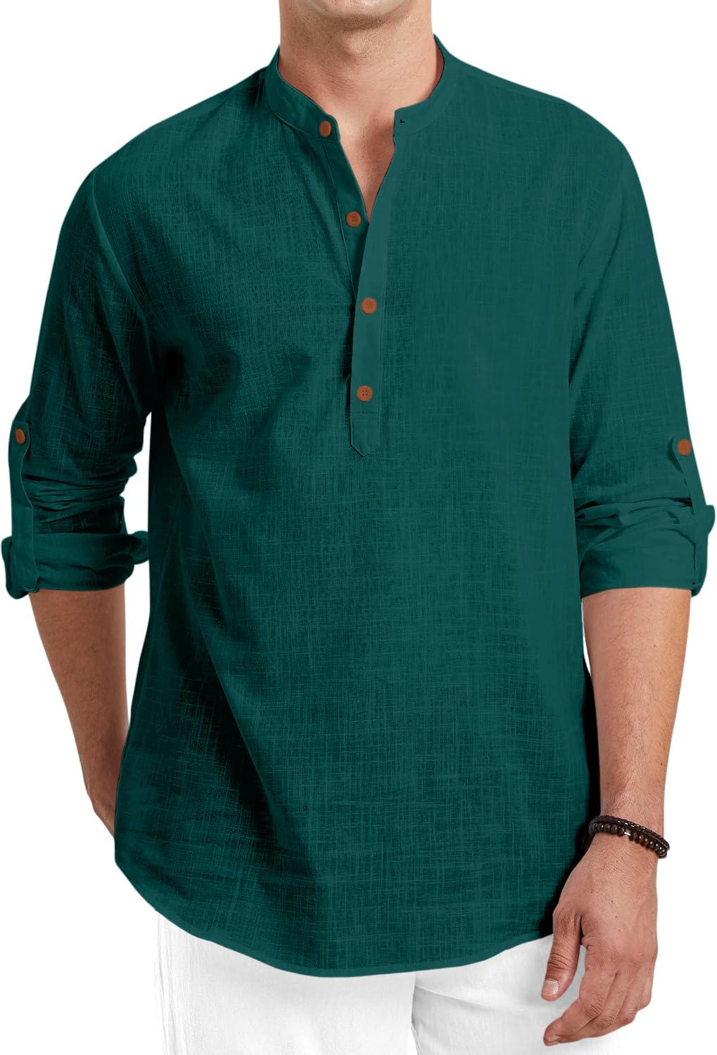 Royalscout Men Cotton Blend Full Sleeve Short Kurta Grey