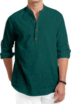 ROYALSCOUT Mens Cotton Blend Full Sleeve Short Kurta Perfect for Traditional Gatherings, Casual Outings, or Everyday Ethnic Wea