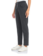 Inno Women's Buttery Soft Fleece Lined Straight Pants Warm Sweatpants Thermal Athletic Lounge, Dark Grey, L, Regular-31 Inseam