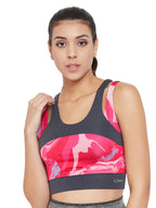 Clovia WomenS Polyester Lightly Padded Wire Free Sports Bra (Br2159P22Xxl_Pink_2Xl)
