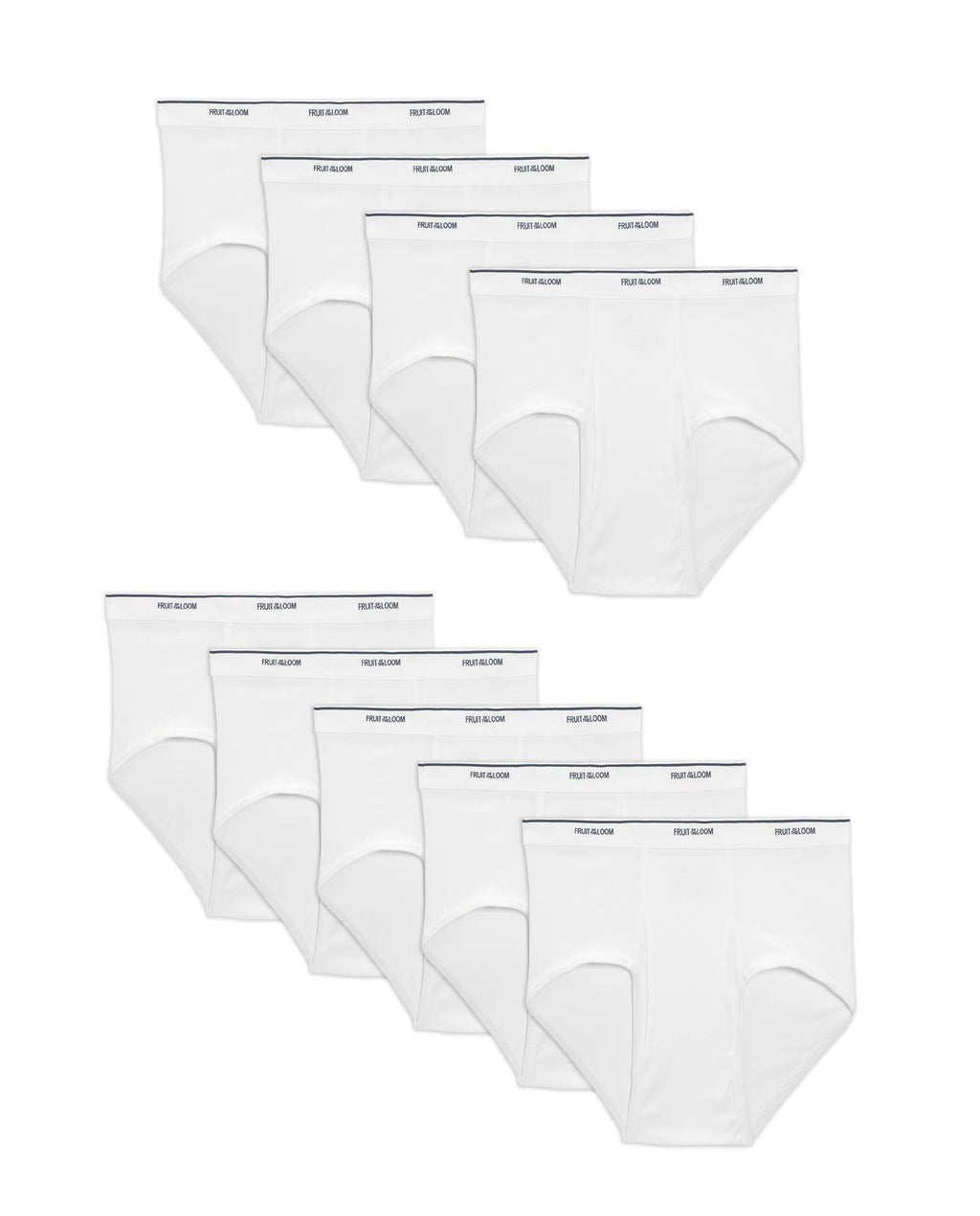 Fruit of the Loom mens Tag-free Cotton Briefs, 9 Pack - White, Medium US