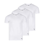 PUMA mens Men's 3 Pack Crew Neck T-shirts Undershirt, White, Small US