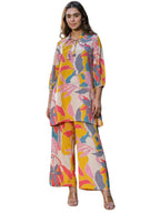 Leriya Fashion Women'S Rayon Floral Regular Western Co-Ord Set (Lf-W1936&Tr958_Yellow_L)