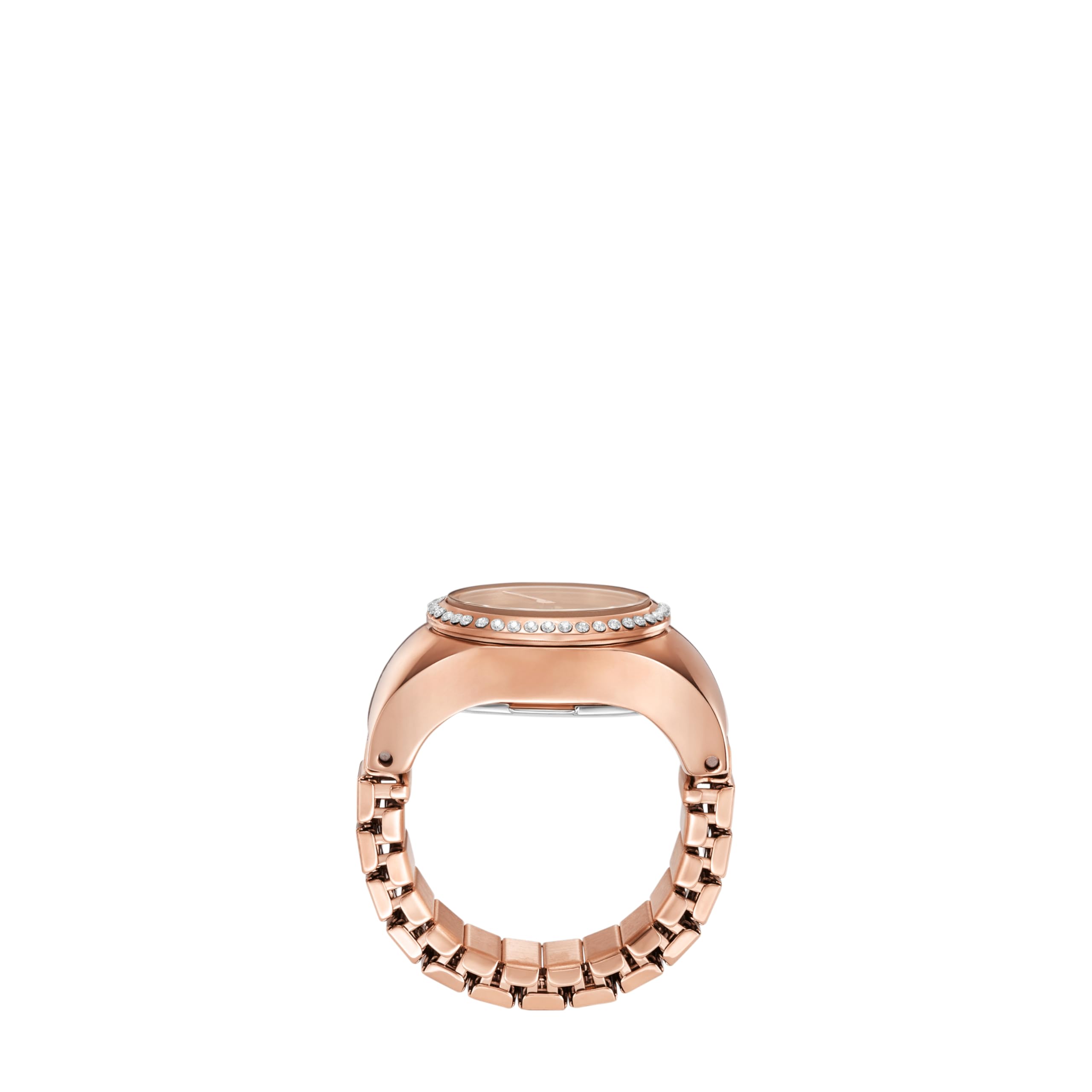 Fossil Women's Watch Ring Quartz Stainless Steel Watch, Color: Rose Gold Glitz (Model: ES5320)