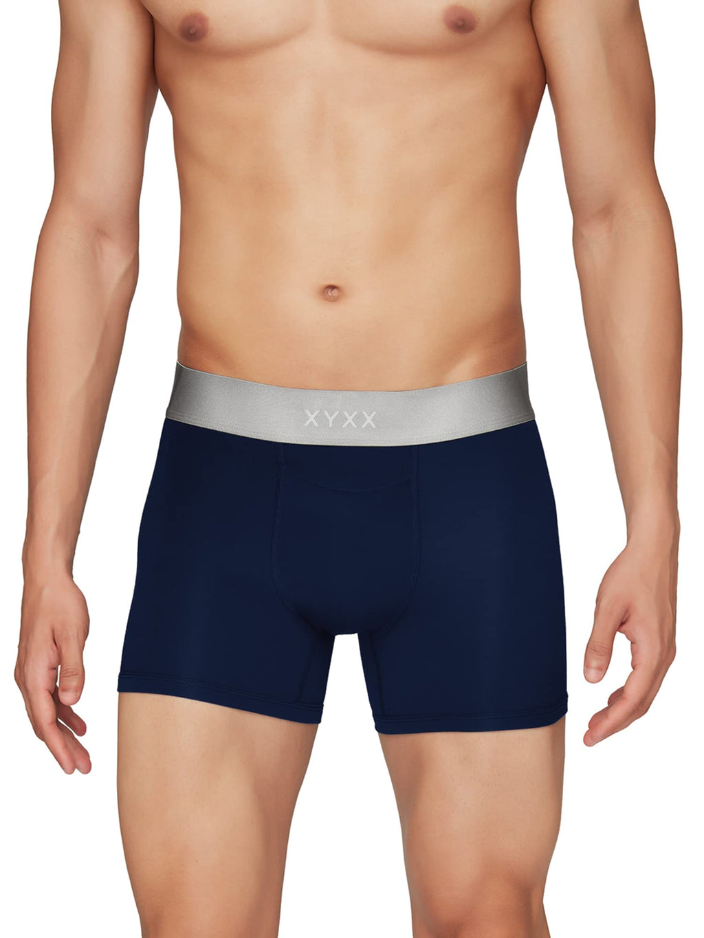 XYXX Mens Underwear Dualist IntelliSoft Antimicrobial Micro Modal Trunk Pack of 3 (Brilliant Blue ; Black Iris ; Brilliant Blue