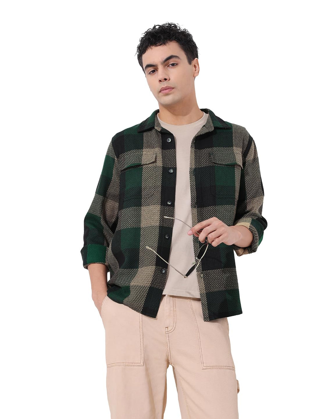 The Indian Garage Co Mens Checkered Regular Fit Shirt
