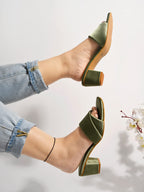 Shoetopia Stylish Solid Block Heels for Women & Girls