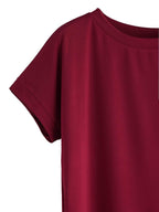 Fabricorn Womens Solid Regular Fit T-Shirt (GT01_UpDown4_P_Maroon