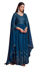 Fashion Basket Women'S Anarakali Kurta With Dupatta Set (Turquoise)