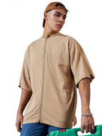 Bewakoof Heavy Duty 1.0 Mens Solid Oversized T-Shirt_580058_Brown_L