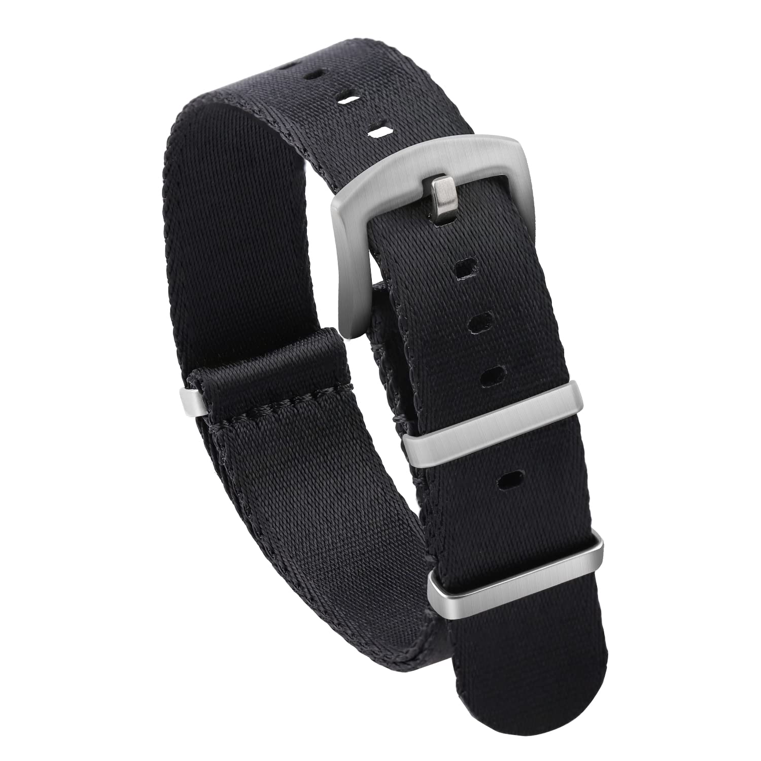 watchdives Nylon Watch Band 20mm 22mm Multicolor Replacement Watch Straps for Men Women (A1 Black, 20mm)