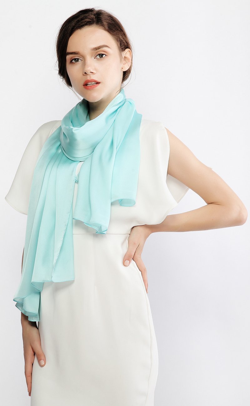 RIIQIICHY Women Shawls and Wraps for Evening Dresses Like Chiffon Turquoise Silk Scarf Formal Silky Pashmina Shawls for Weddings