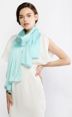 RIIQIICHY Women Shawls and Wraps for Evening Dresses Like Chiffon Turquoise Silk Scarf Formal Silky Pashmina Shawls for Weddings