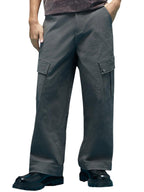 Veirdo Men's Lycra Baggy Fit with Button Closure Casual Solid Woven Cargo Pants