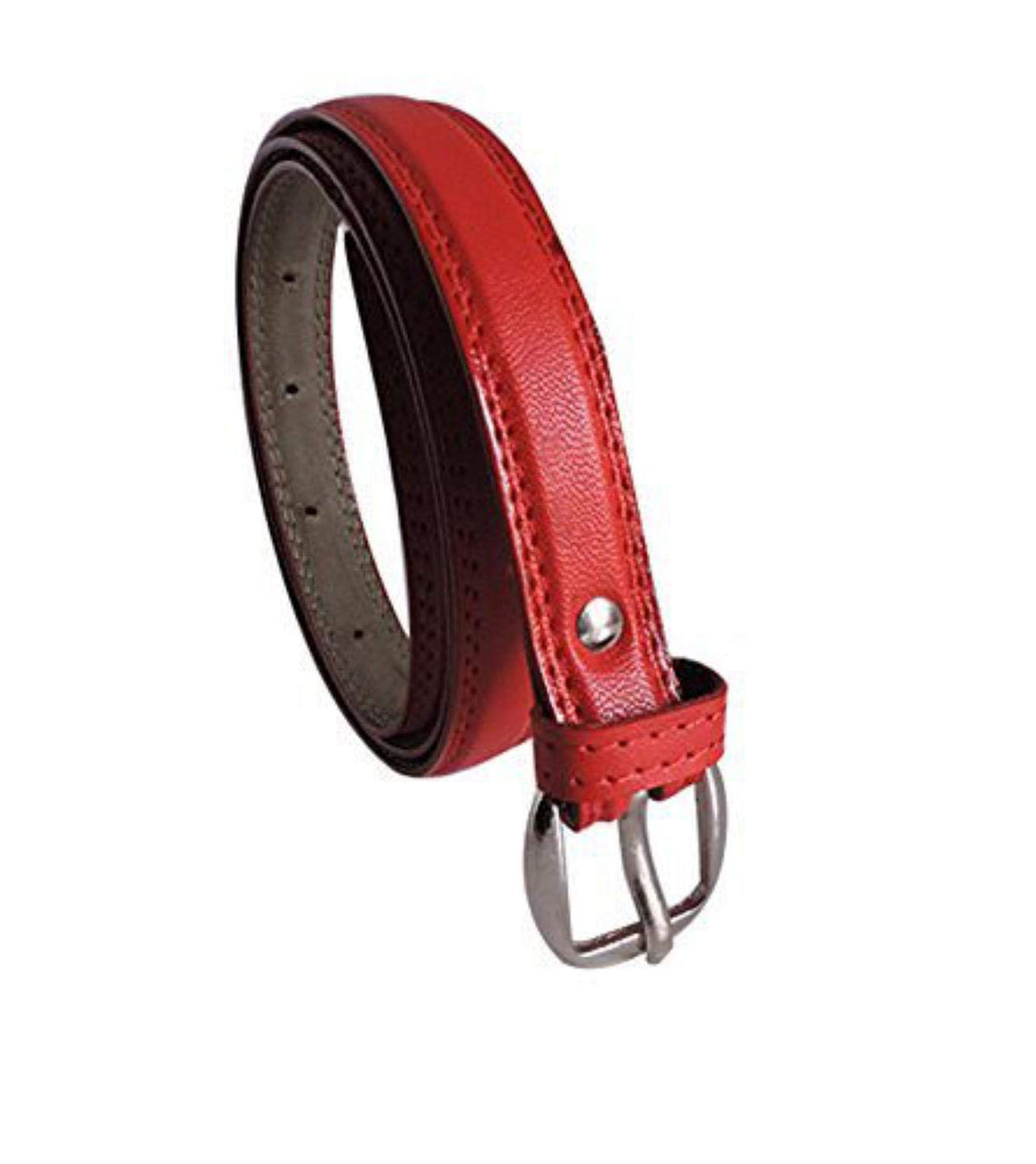 Pinkit GirlS Pu Leather Belt For Women/Ladies/Girls (Free Size, Fits Waist Size 26 To 34)  Red (Pack Of 1) 26-34
