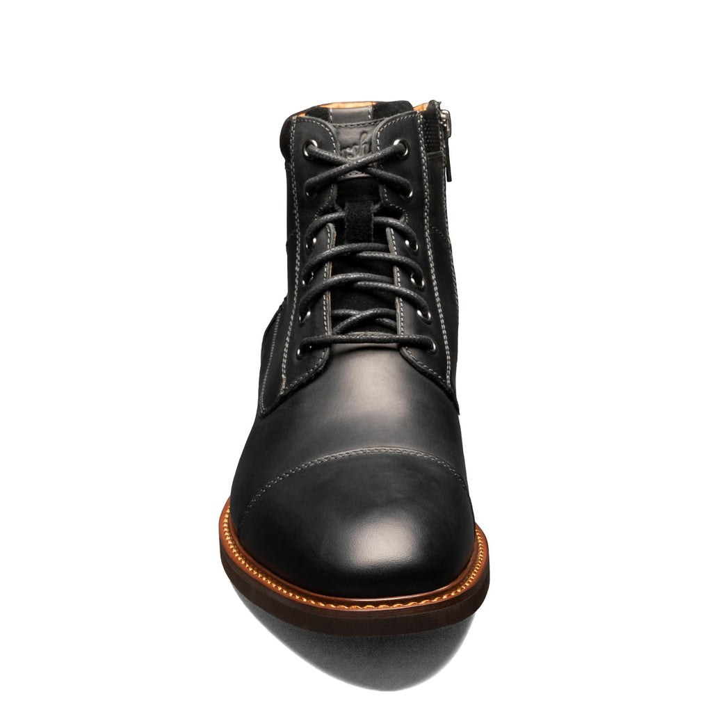 Florsheim Mens Chalet Cap Toe Boots Black Crazy Horse 14 Medium