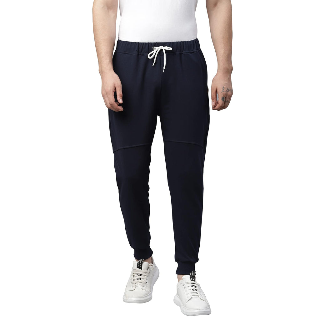 Rigo Relaxed and Regular Fit Printed Cotton Jogger Pants for Men | Track Pant for Men | Lower for Men Blue