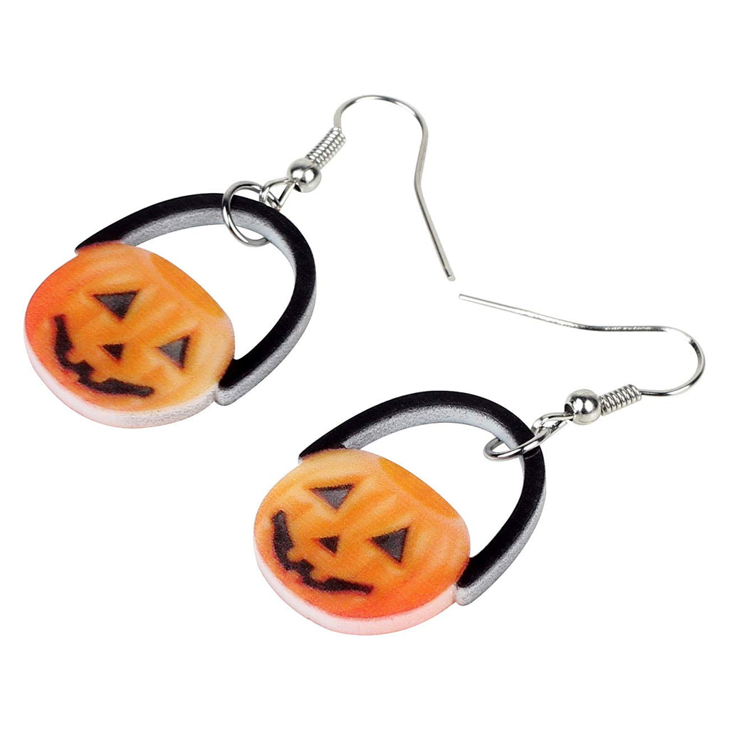 NEWEI Cute Acrylic Halloween Witch Pumpkin Earrings Big Long Dangle Drop For Women Festival Jewelry Gifts Charm